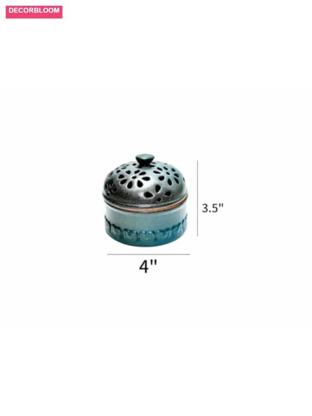 Ceramic Garlic Storage Jar with Perforated Lid for Kitchen Countertop